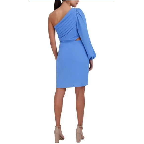 BCBGeneration Azure One Shoulder Mini Dress Cutout Size 16 NWT 6547 Asym Neck - Picture 2 of 16